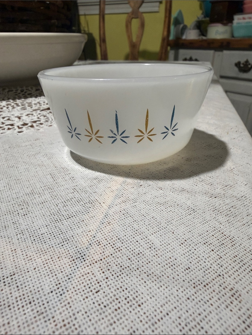 vintage Anchor Hocking Fire-King "Candle Glow" 6-ounce milk glass custard bowl
